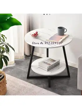 Приставной столик Легкий Роскошный Современный диван Приставной столик Скандинавский Креативный Чайный столик Двухслойный Европейский Маленький чайный столик для чая в гостиной