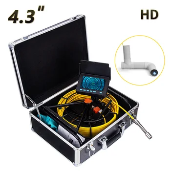 Проверка слива трубопровода эндоскопом с 17-миллиметровым объективом, Бороскопическая Система WP9304B HD с 4,3-дюймовым экраном, Камера для обнаружения слива канализационных труб