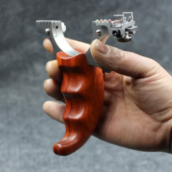 Профессиональная охотничья рогатка-катапульта из нержавеющей стали + Деревянная ручка с резинкой Снаряжение для охоты на открытом воздухе