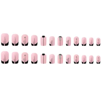 Розовые накладные ногти с нерегулярным рисунком, долговечные и никогда не расщепляющиеся, удобные накладные ногти для модных девушек в тон платью