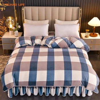 Роскошный плюшевый фланелевый пододеяльник 1шт-ультра-мягкое, толстое и теплое постельное белье для односпальных или двуспальных кроватей