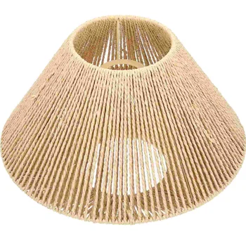 Ротанговый абажур, абажуры для освещения в деревенском стиле, напольное подвесное освещение из плетеной соломенной веревки