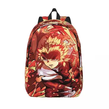 Рюкзак Demon Slayer из аниме Rengoku Kyojuro, треккинговые рюкзаки, женские дизайнерские прочные школьные сумки, Элегантный рюкзак
