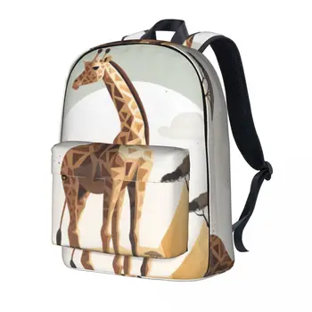 Рюкзак с жирафом, Подробные иллюстрации, Рюкзаки для тренировок на природе, Мужские школьные сумки в кавайном стиле, Рюкзак с дизайнерским рисунком