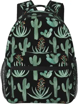 Рюкзак с кактусами и суккулентами, легкий повседневный рюкзак для ноутбука, модная сумка через плечо для мужчин и женщин