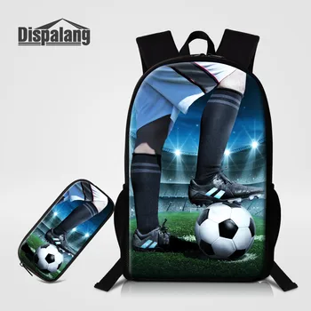 Рюкзак с футбольным принтом и пеналом, Школьный рюкзак с баскетбольным рисунком для мальчиков, Подарочная школьная сумка на заказ для студентов, сумки для книг, комплект из 2 предметов