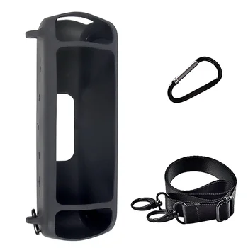 Силиконовый чехол для Motion + динамик Bluetooth, водонепроницаемая резиновая дорожная сумка для переноски с карабином (черный)