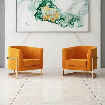 Скандинавская кованая мебель для гостиной, диван, Бархатное кресло, офис для переговоров, Приемная, Одноместный диван, кресло, Изготовленные на заказ стулья для макияжа