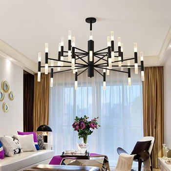 Скандинавская светодиодная люстра из черного золота с подвесным светильником 20/40 огней, люстра в виде ветки дерева для гостиной, домашнего декора в спальне