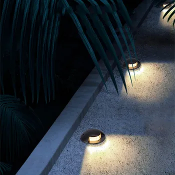 Скрытый светильник для сада, мощный солнечный Водонепроницаемый подземный светильник для террасы, уличный ночник для патио, дорожка для двора, подъездная дорожка