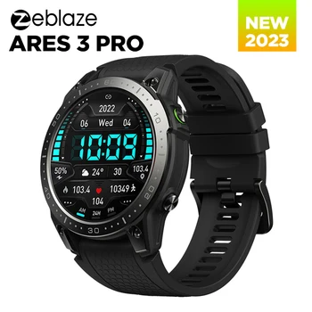 Смарт-часы Zeblaze Ares 3 Pro с 1,43-дюймовым AMOLED-дисплеем, вызов по Bluetooth, 100 + спортивных режимов, монитор здоровья, фитнес-трекер, умные часы