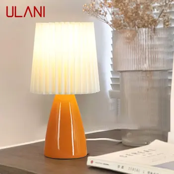 Современная настольная лампа ULANI из светодиодной керамики, Креативный Оранжевый Настольный Светильник, Декор для дома, Гостиной, спальни, Прикроватной тумбочки