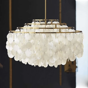 Современная светодиодная люстра в виде морской раковины для спальни / гостиной, люстра в скандинавском стиле, Художественный декор, Подвесной светильник
