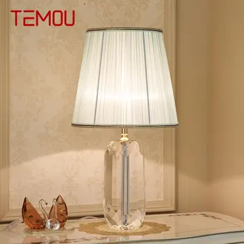 Современная Хрустальная настольная лампа TEMOU LED Винтажная Простая Креативная Прикроватная Тумбочка для домашнего декора гостиной спальни