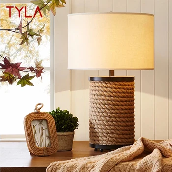 Современные настольные лампы с затемнением TYLA LED Creative Rope Простая прикроватная настольная лампа для декора дома, гостиной, спальни