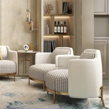 Современные Тканевые Диваны для гостиной, Мебель для гостиной, Кресло в стиле Хаундстут, Дизайнерское кресло для гостиной небольшой квартиры, Односпальный диван-кресло