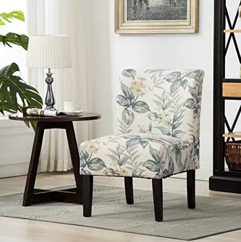 Современный акцентный стул без подлокотников из ткани с принтом, дерево, Пейсли