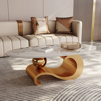 Современный дизайн, роскошные журнальные столики для гостиной, дома, спальни, журнальные столики Nordic Oval, мебель для балкона Tavolino Da Salotto