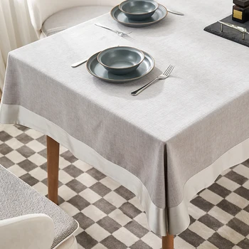 Современный минималистичный стиль, однотонная скатерть, противоскользящая скатерть для обеденного стола, квадратное покрытие для чайного столика
