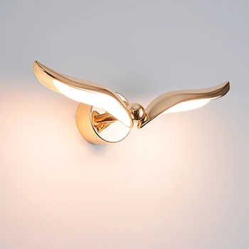 Современный настенный светильник со светодиодной подсветкой Bird в форме Скандинавской Чайки, настенный светильник золотистого цвета, бра для внутреннего освещения, Домашний декор для спальни, гостиной