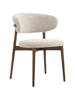 Современный обеденный стул из массива дерева Nordic Light, роскошный дизайнерский тканевый художественный стул для гостиной, стул со спинкой, Домашняя столовая