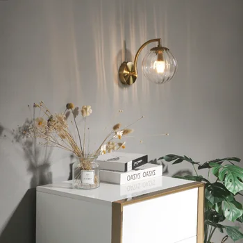 Современный светодиодный настенный светильник из цветного стекла, настенный светильник в скандинавском минимализме, прикроватное бра для гостиной, столовой, кухни, светильник для помещений
