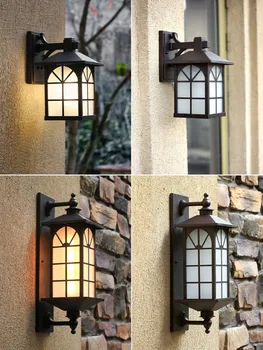 Современный уличный настенный светильник в деревенском стиле, Винтажный стеклянный светильник, настенный светильник, светодиодный светильник для коридора, внутреннего двора, настенные светильники