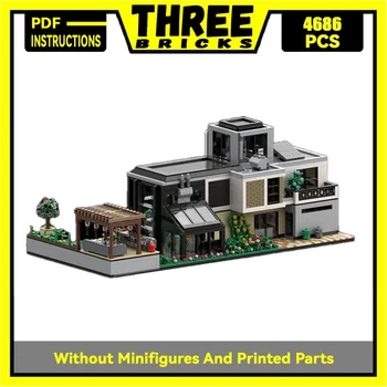 Строительные блоки Moc Модульная модель здания Glass House Технические кирпичи DIY Assembly City Street View Игрушки Подарки для детей