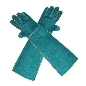 Термостойкие перчатки для работы с животными длиной 23,6 дюйма для дрессировки кошек и птиц из воловьей кожи