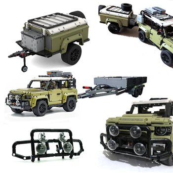 Технические характеристики Land SUV Rover Defender Модель автомобиля Bricks MOC Trailer Строительные блоки Развивающие игрушки для детей на День рождения Рождественский подарок