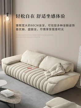 Тканевый диван Простая современная технология для гостиной Тканевый легкий роскошный минималистичный диван для трех человек
