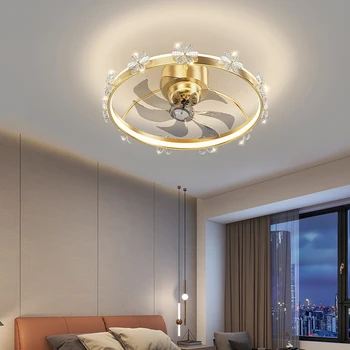 Умная светодиодная потолочная вентиляторная лампа с подвижной головкой, вентиляторная лампа для домашней спальни, вентиляторная лампа, подходящая для спальни ресторана, кабинета