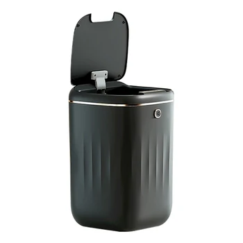 Умный мусорный бак, Автоматический Водонепроницаемый Электрический, для отходов Большой емкости, Кухня, Ванная, туалет, Автоматический датчик, Черный