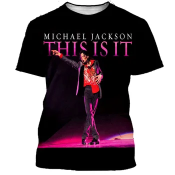 Футболка Майкла Джексона, Мужские Женские Летние повседневные футболки оверсайз с 3D-принтом, хип-хоп мода, топы, футболки в стиле харадзюку