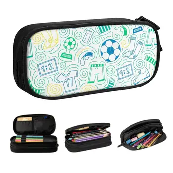 Футбольный мяч с рисунком, Футбольные спортивные пеналы для девочек И мальчиков, Коробка для ручек Большой емкости, сумка для школьных принадлежностей