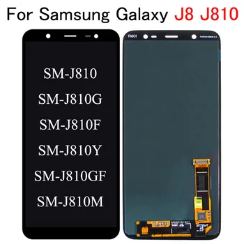 Черный TFT 6,0 дюймов Для Samsung Galaxy J8 2018 J810 On8 SM-J810G SM-J810F SM-J810Y ЖК-дисплей С Сенсорным Экраном и Цифровым Преобразователем в сборе