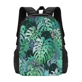 Школьные сумки Monstera Monsters для девочек-подростков, сумки для ноутбука, дорожные сумки Monstera Tropical Floral Leaves Лето Весна, остров Гавайи