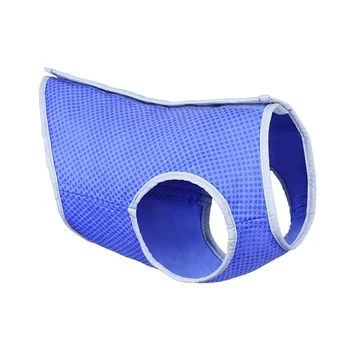 Шлейка для охлаждения собак со льдом UKCOCO, сетчатый жилет для домашних животных с лентой - размер L (синий)